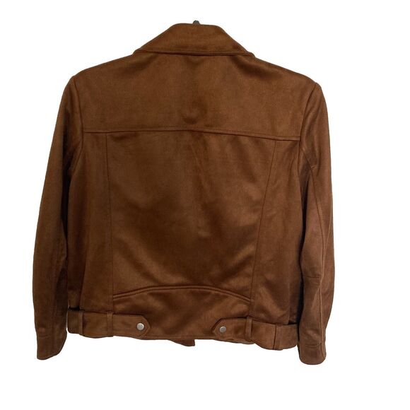 Anthropologie Faux Suede Brown Biker - Moto Jacket XS/P  New with Tags - Picture 5 of 8